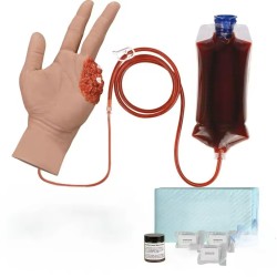 Amputated hand simulator with infusion system for hemorrhage activation