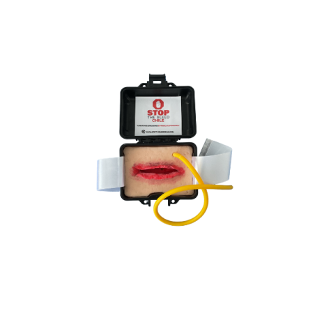 Wound packaging simulator (cutting wound) in a transport box