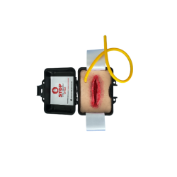 Simulador de empaque de heridas (herida cortante) en caja de transporte