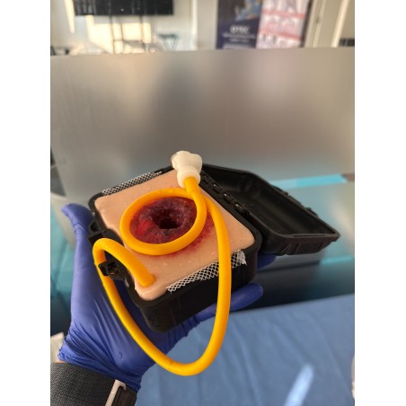 Simulador de empaque de heridas (herida de bala) en caja de transporte