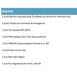 kits básico personal Stop The Bleed Chile