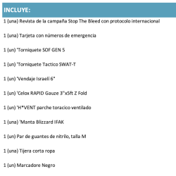 Stop The Bleed Chile driver's basic kit
