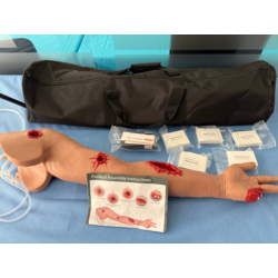 Simulator stop the bleed chile, arm with multiple wounds